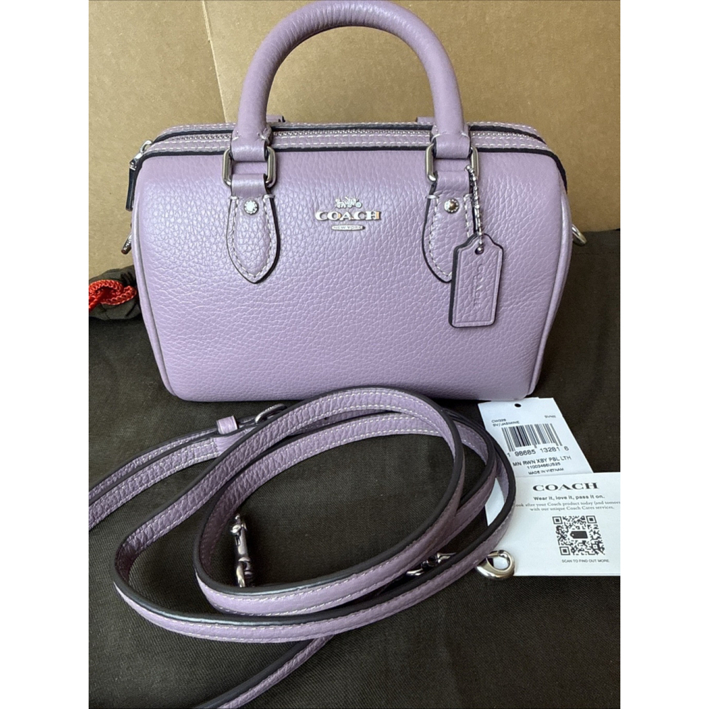 Coach Mini Rowan Crossbody Jasmine Violet Leather NWT - Picture 6 of 6